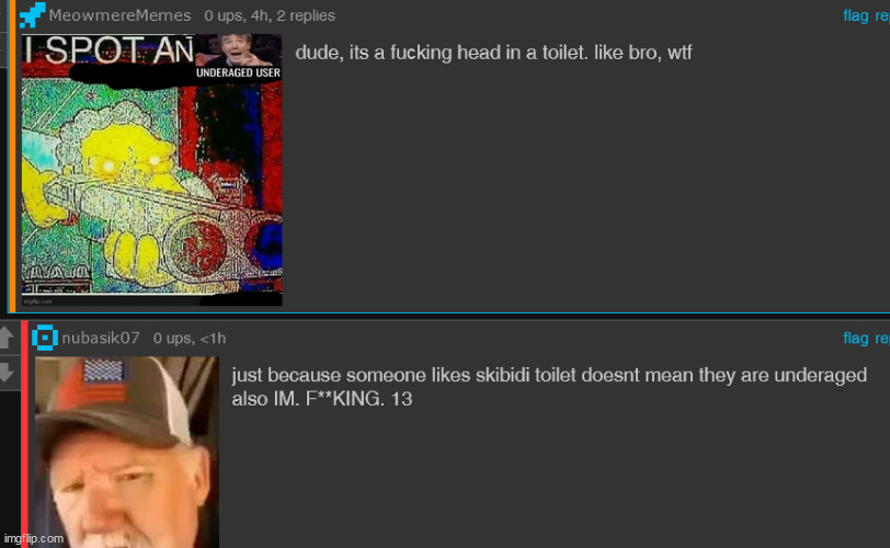 you guys were right, fun stream thinks skibidi toilet is a fucking crime | made w/ Imgflip meme maker