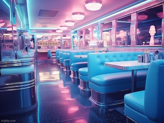 Rp Location: Invader’s Diner | image tagged in roleplaying,roleplay,neighborhood,diner,restaurant,lgbtq | made w/ Imgflip meme maker