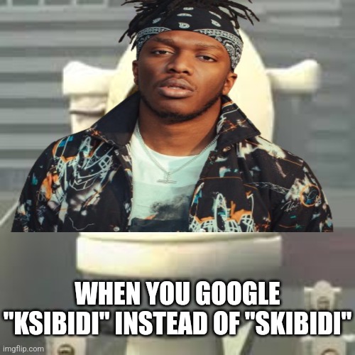 Ksibidi(no hate to ksi he should've avoided the lunchly deal) | WHEN YOU GOOGLE "KSIBIDI" INSTEAD OF "SKIBIDI" | image tagged in skeebeedee,skibidi toilet,ksi,youtuber,streamer,memes | made w/ Imgflip meme maker