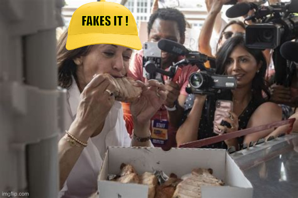 All In For The Cash ! | FAKES IT ! | image tagged in kamala pork,political meme,politics,funny memes,funny | made w/ Imgflip meme maker