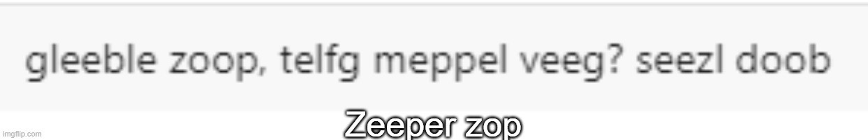 Zeeper zop | made w/ Imgflip meme maker