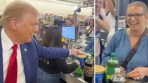 Trump $100 Grocery Store Woman Blank Meme Template