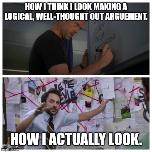 How I think I look | HOW I THINK I LOOK MAKING A LOGICAL, WELL-THOUGHT OUT ARGUEMENT. HOW I ACTUALLY LOOK. | image tagged in how i think i look | made w/ Imgflip meme maker