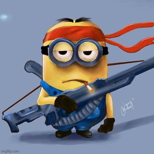 Badass Minion | image tagged in badass minion | made w/ Imgflip meme maker