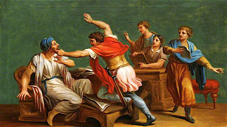 classical art fight classroom Blank Meme Template