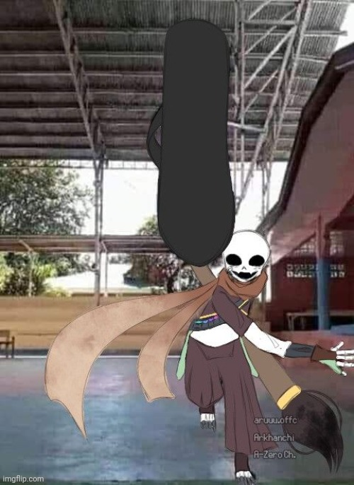 Ink Sans throwing slipper at you Blank Meme Template