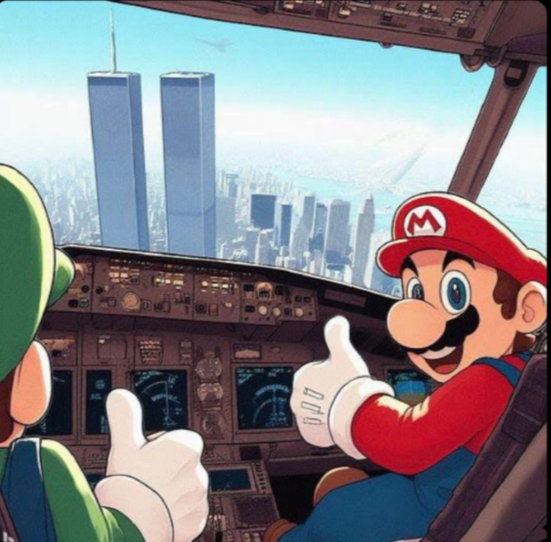 mario and luigi do 9/11 Blank Meme Template