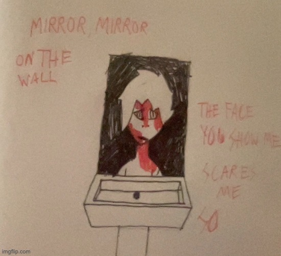 based this off when i did the mirror experiment and saw my face drenched in blood | made w/ Imgflip meme maker