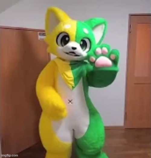 Depressed? here's a Sprite Kemono-Fox to cheer you up! (Fursuiter: hatsukemo) | image tagged in kemono,fox,cute,wholesome,cartoon,anime | made w/ Imgflip meme maker