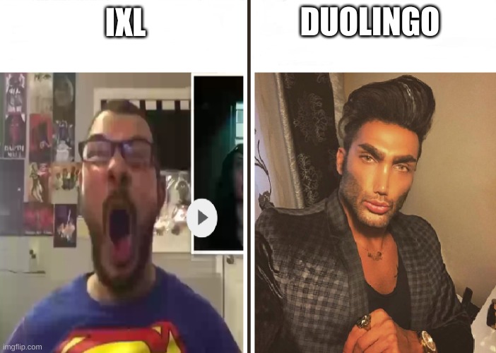 duolingo is better than ixl | DUOLINGO; IXL | image tagged in average fan vs average enjoyer | made w/ Imgflip meme maker