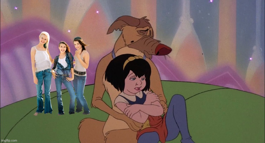 4 Girls and a Dog on King Gator’s Belly | image tagged in girls,mermaid,louisiana,pretty girl,20th century fox,dog | made w/ Imgflip meme maker