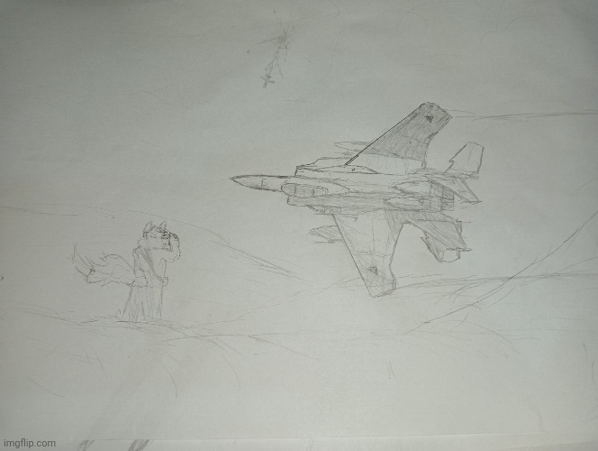 "Encountering the Legend" (AU PART II) | image tagged in eagle,wolf,fiction,drawing,aircraft,fighter jet | made w/ Imgflip meme maker