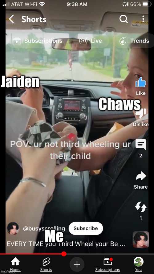 I think this is relevant | Jaiden; Chaws; Me | made w/ Imgflip meme maker