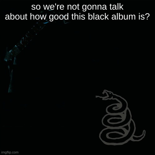 so we're not gonna talk about how good this black album is? | image tagged in the black album | made w/ Imgflip meme maker