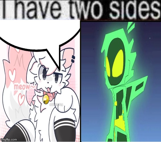 I have 2 sides | image tagged in i have 2 sides | made w/ Imgflip meme maker