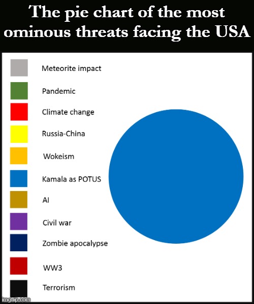 The pie chart of the most ominous threats facing the USA | made w/ Imgflip meme maker