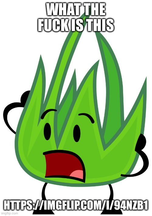 BFDI Grassy | WHAT THE FUCK IS THIS; HTTPS://IMGFLIP.COM/I/94NZB1 | image tagged in bfdi grassy | made w/ Imgflip meme maker