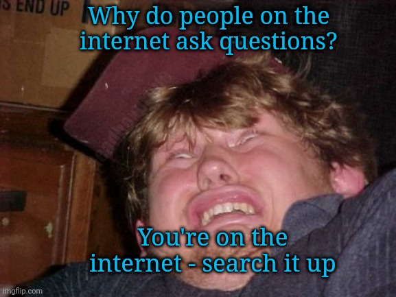 WTF Meme | Why do people on the internet ask questions? deadboxprime; You're on the internet - search it up | image tagged in memes,wtf | made w/ Imgflip meme maker