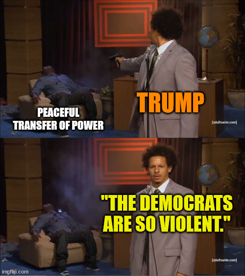 I guess supporting hate crimes against Haitians is not considered violent rhetoric. | TRUMP; PEACEFUL TRANSFER OF POWER; "THE DEMOCRATS ARE SO VIOLENT." | image tagged in violent rhetoric,insurrection,racism,blame game | made w/ Imgflip meme maker