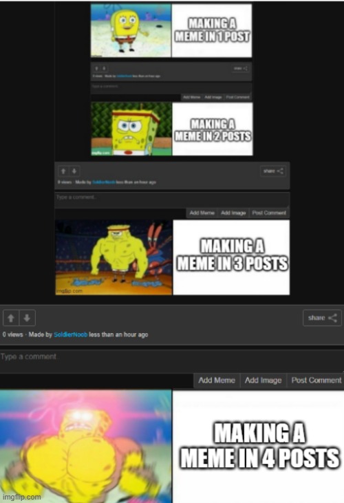 look at my creations for proof lol | image tagged in multiverse,spongebob | made w/ Imgflip meme maker