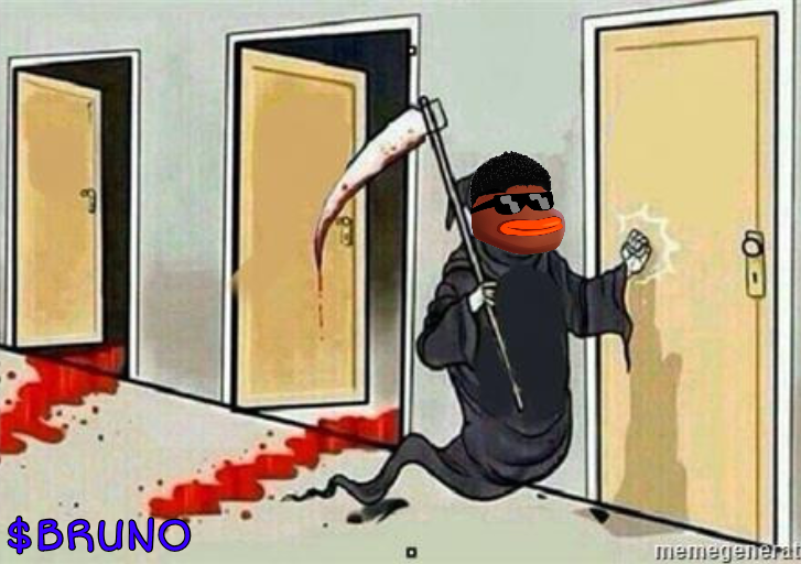 grim reaper knocking door $BRUNO Blank Meme Template