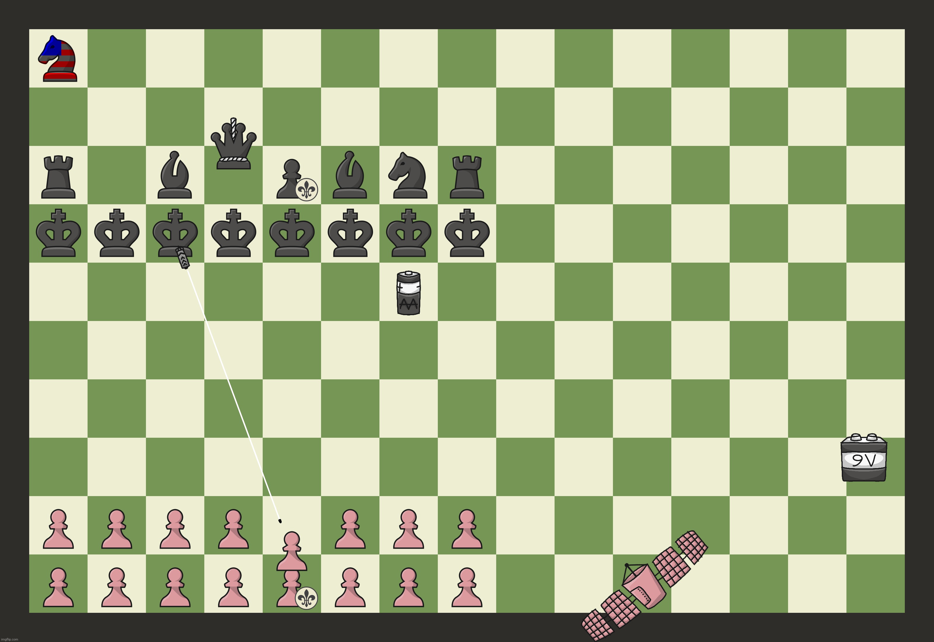 Anarchy Chess part 11 - White to move; top comment in 30 minutes decides the move | made w/ Imgflip meme maker