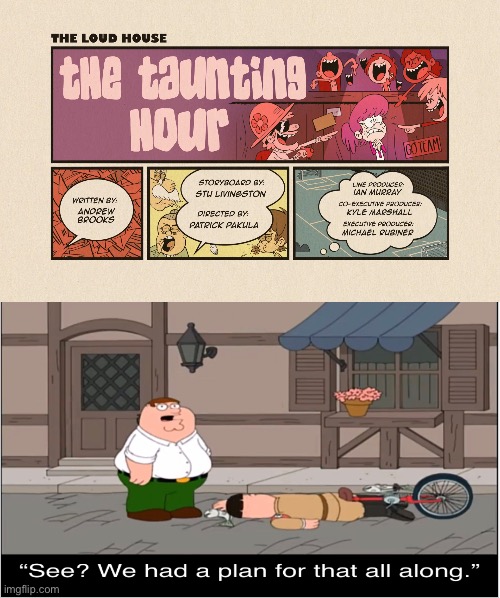 Peter Griffin Reacts to The Taunting Hour | image tagged in the loud house,nickelodeon,lincoln loud,peter griffin,family guy,reaction | made w/ Imgflip meme maker