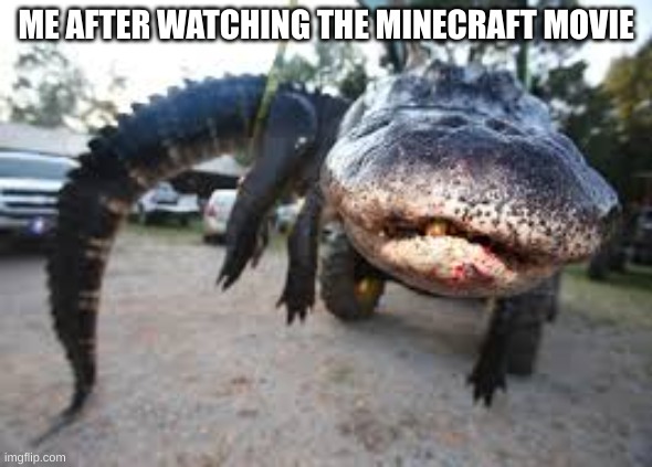 ME AFTER WATCHING THE MINECRAFT MOVIE | image tagged in crocodile | made w/ Imgflip meme maker