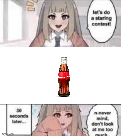 Staring contest 30 seconds | image tagged in staring contest 30 seconds | made w/ Imgflip meme maker