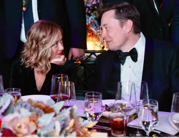 Elon Musk and Itilian PM Meloni Blank Meme Template