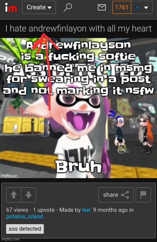 Throwback to the moment when nat used AndrewFinlayon unironically | made w/ Imgflip meme maker