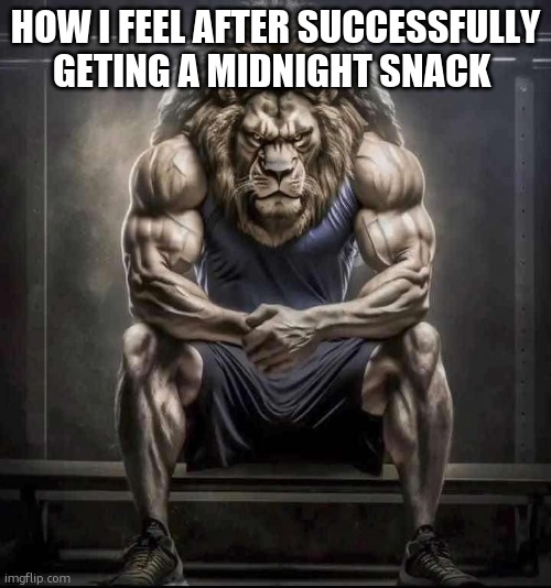 MhaHaHa!!! | HOW I FEEL AFTER SUCCESSFULLY GETING A MIDNIGHT SNACK | image tagged in how bro felt after saying that | made w/ Imgflip meme maker