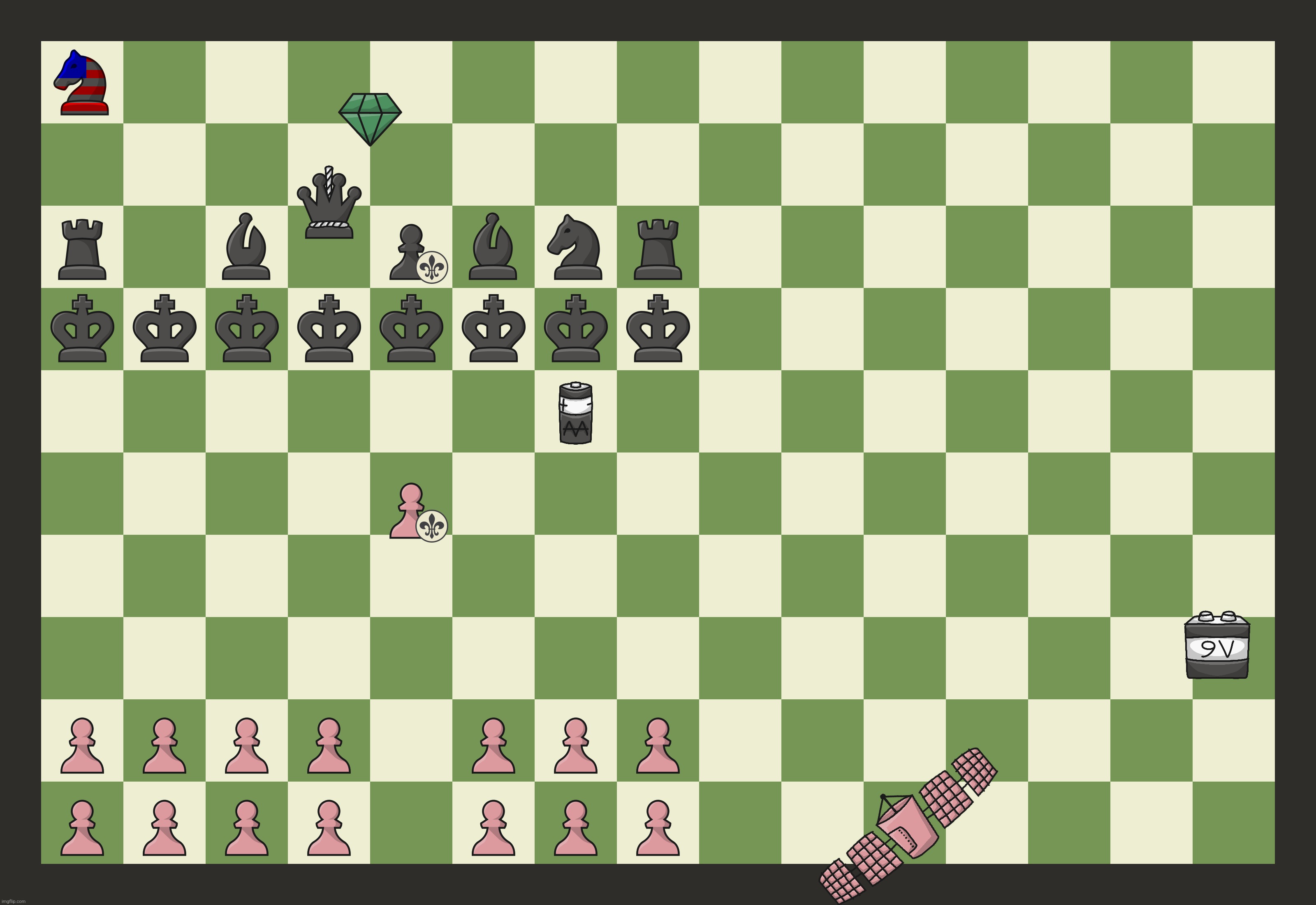 Anarchy Chess part 13 - White to Move; Top comment in 30 minutes decides the move | made w/ Imgflip meme maker