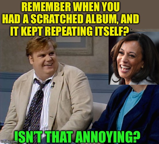 Annoying commercials | REMEMBER WHEN YOU HAD A SCRATCHED ALBUM, AND IT KEPT REPEATING ITSELF? ISN’T THAT ANNOYING? | image tagged in remember that time,kamala harris,democrats,advertising,annoying | made w/ Imgflip meme maker