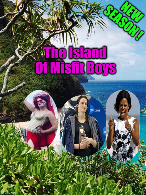 On The Democrat Channel 7 Days A Week ! | NEW SEASON ! The Island Of Misfit Boys | image tagged in paradise island,political meme,politics,funny memes,funny | made w/ Imgflip meme maker