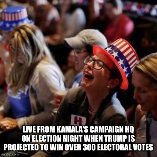 Crying Liberal | LIVE FROM KAMALA’S CAMPAIGN HQ ON ELECTION NIGHT WHEN TRUMP IS PROJECTED TO WIN OVER 300 ELECTORAL VOTES | image tagged in crying liberal | made w/ Imgflip meme maker