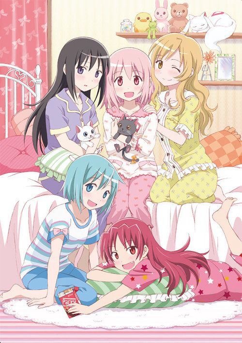 Anime girls sleepover Blank Meme Template