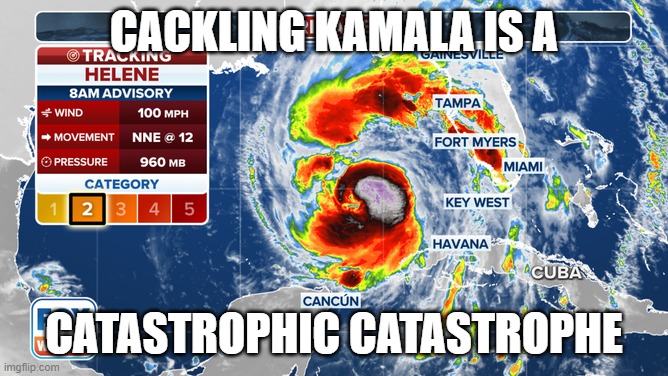 Cackling Kamala | CACKLING KAMALA IS A; CATASTROPHIC CATASTROPHE | image tagged in cackling kamala | made w/ Imgflip meme maker