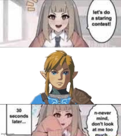 . | image tagged in staring contest 30 seconds | made w/ Imgflip meme maker