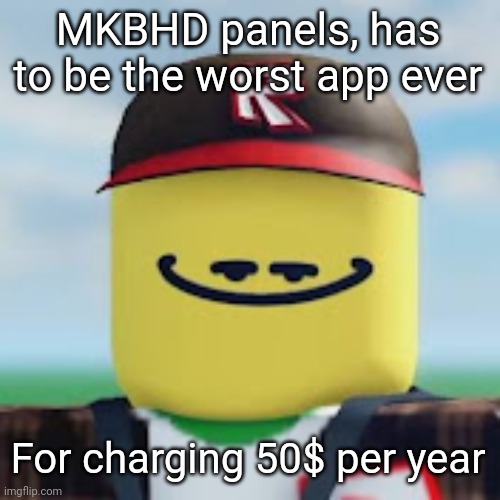 It's a wallpaper app | MKBHD panels, has to be the worst app ever; For charging 50$ per year | image tagged in kamguyza | made w/ Imgflip meme maker