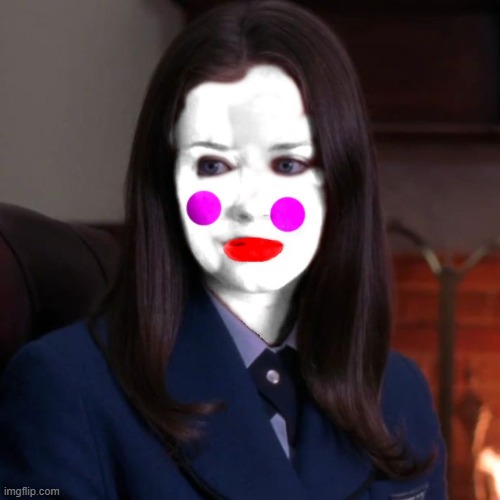 Rory Gilmore The Clown | image tagged in rory gilmore,alexis biedel,uniform,clown,malkeup | made w/ Imgflip meme maker