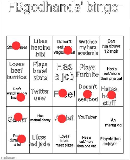 fbgodhands bingo | image tagged in fbgodhands bingo | made w/ Imgflip meme maker