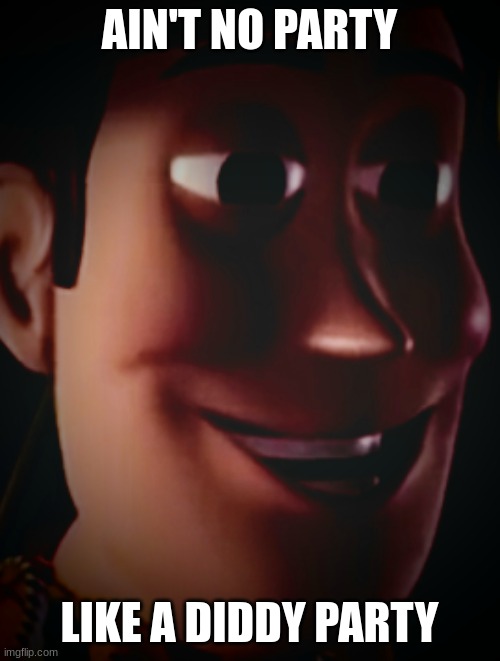 Freaky staring woody | AIN'T NO PARTY LIKE A DIDDY PARTY | image tagged in freaky staring woody | made w/ Imgflip meme maker