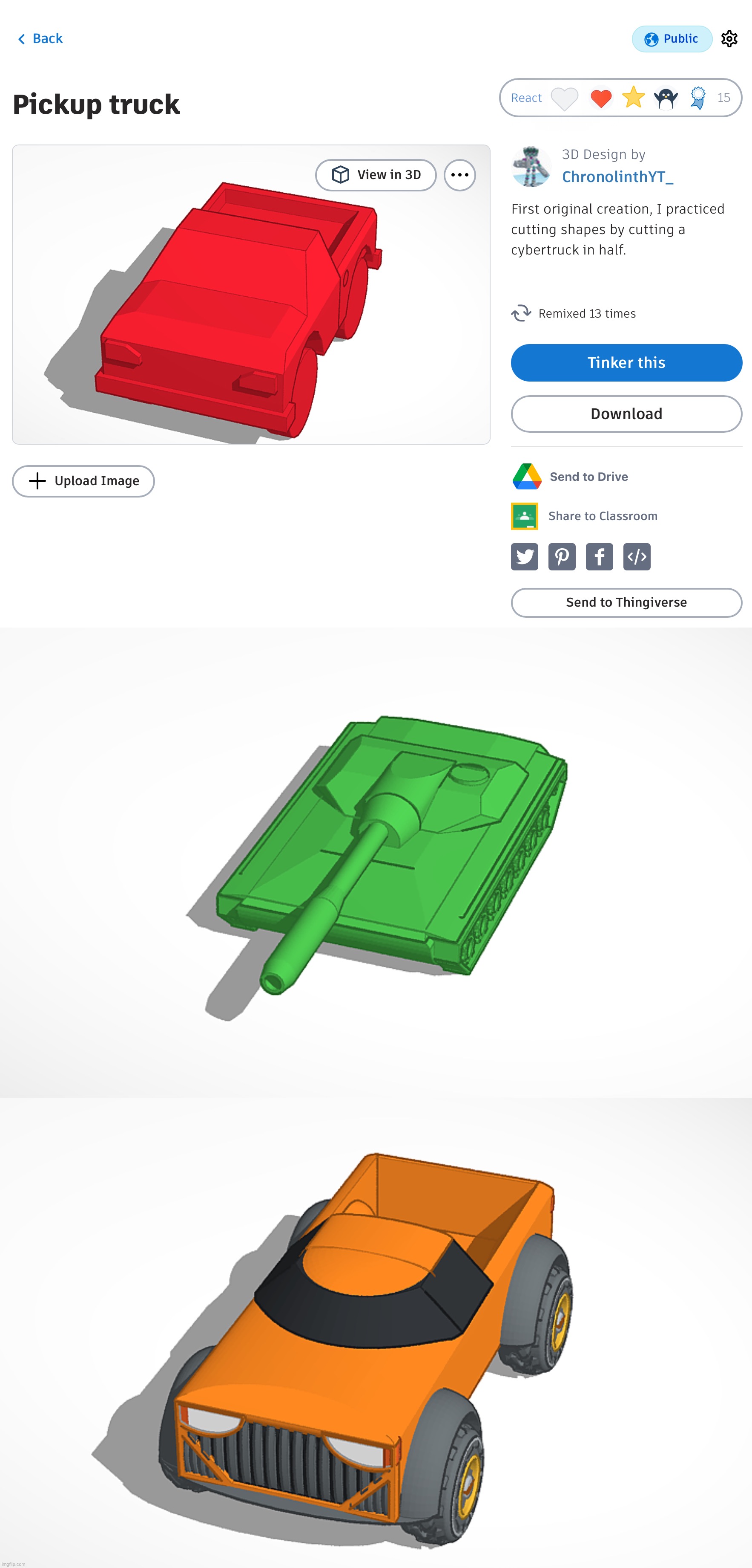 Some of my first tinkercad models | made w/ Imgflip meme maker