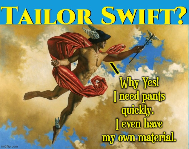 \ Why Yes!
I need pants
quickly. 
I even have
my own material. | made w/ Imgflip meme maker