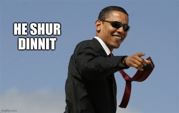 Cool Obama Meme | HE SHUR DINNIT | image tagged in memes,cool obama | made w/ Imgflip meme maker