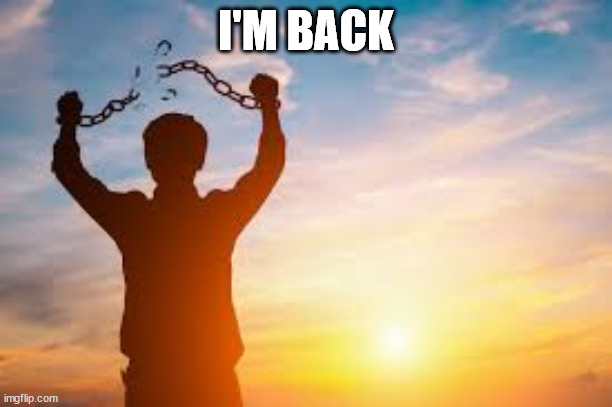 I AM FINALLY BACK | I'M BACK | image tagged in second chance | made w/ Imgflip meme maker