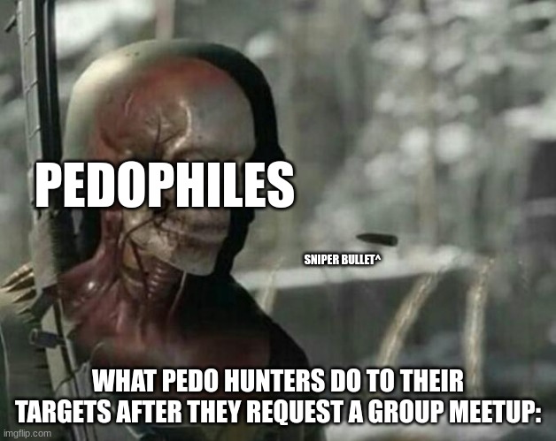 "Worth the Jail Sentence." | PEDOPHILES; SNIPER BULLET^; WHAT PEDO HUNTERS DO TO THEIR TARGETS AFTER THEY REQUEST A GROUP MEETUP: | image tagged in sniper elite headshot | made w/ Imgflip meme maker