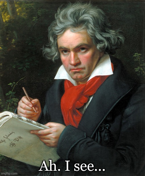 Beethoven  | Ah. I see... | image tagged in beethoven | made w/ Imgflip meme maker