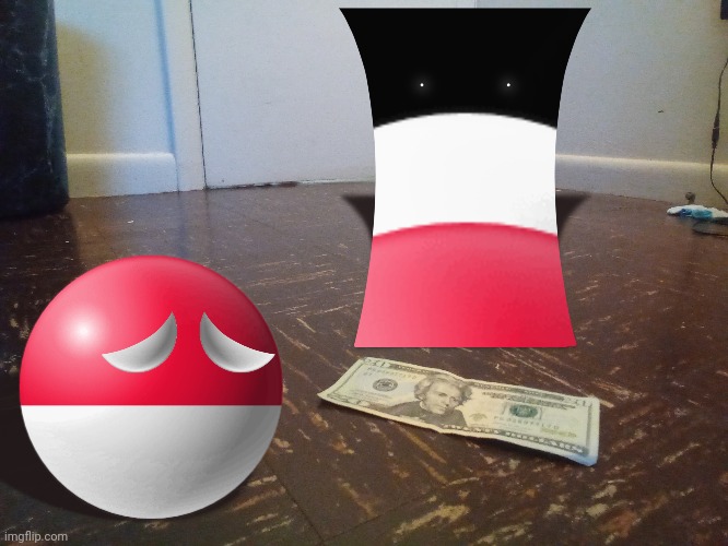 Reichtangle & Poland | image tagged in countryballs,money,3d | made w/ Imgflip meme maker